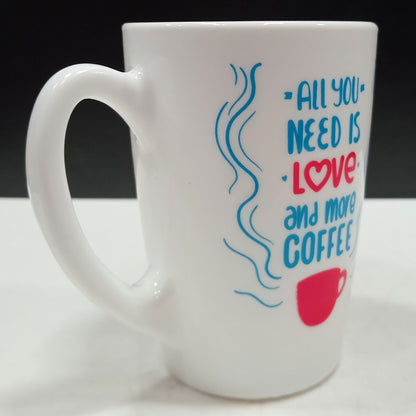 Caneca Luminarc New Morning 320ml Vidro Temperado Branco 11x8cm