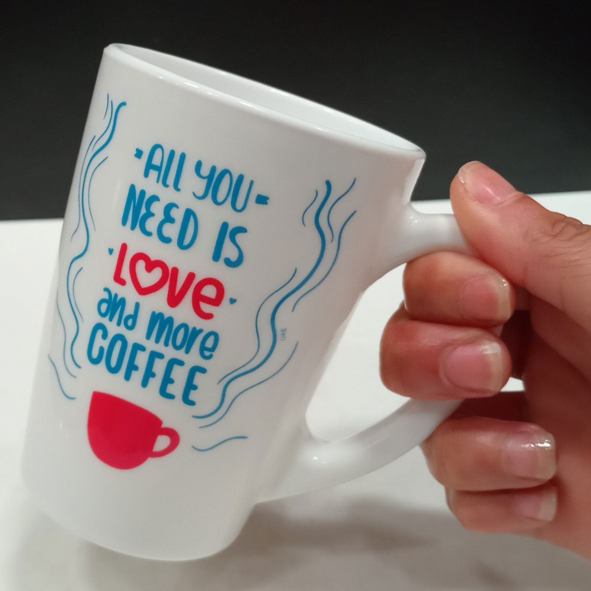 Caneca Luminarc New Morning 320ml Vidro Temperado Branco 11x8cm