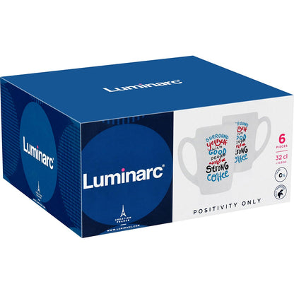 Caneca Luminarc New Morning Vidro Temperado 320ml Branca 11x11cm