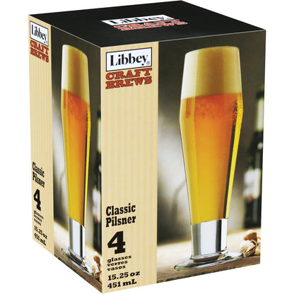 Conjunto de 4 Taças de Cerveja Libbey Craft Brew Vidro 450ml Transparente