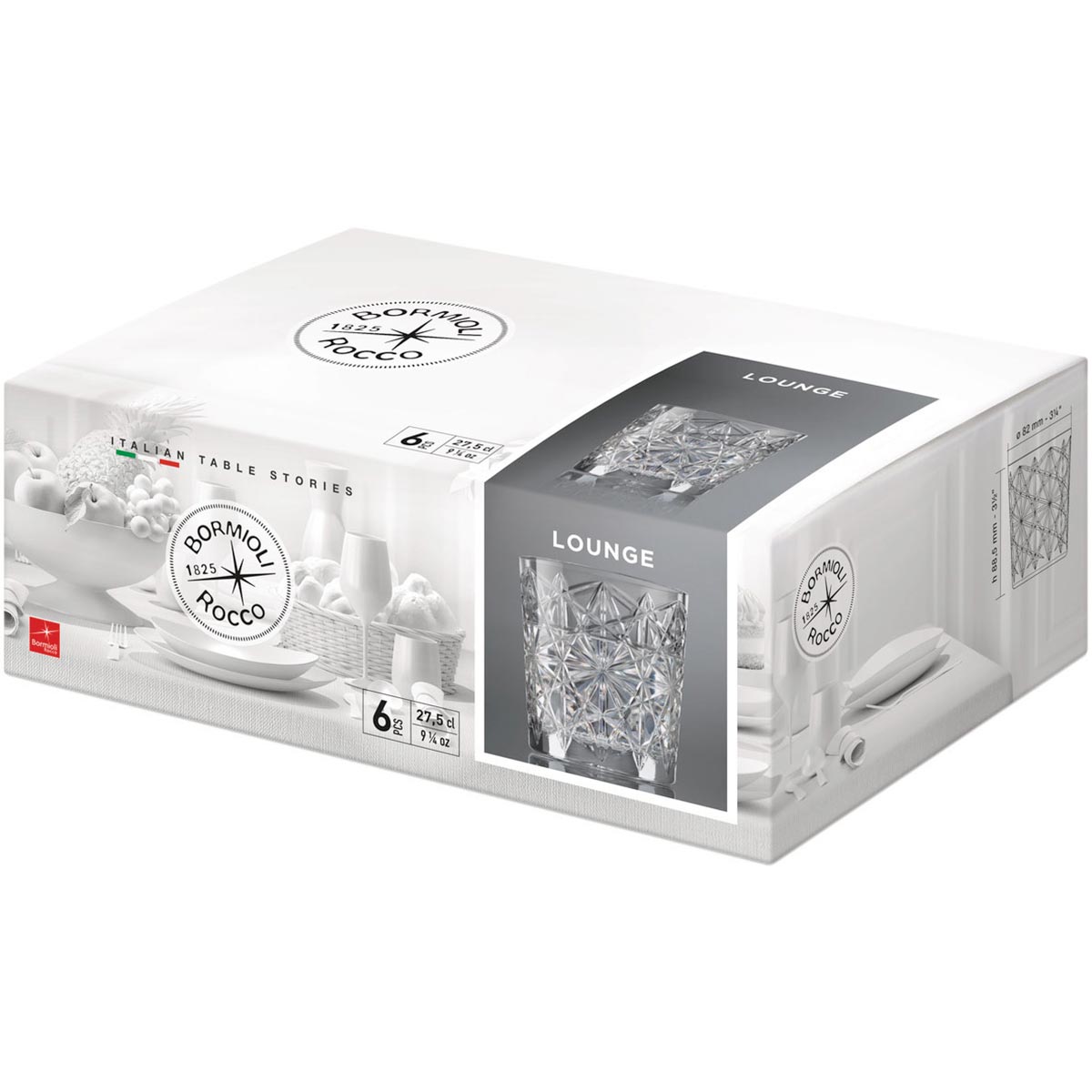 Copo de Uísque Bormioli Rocco Lounge 390ml Vidro Transparente 11x9cm