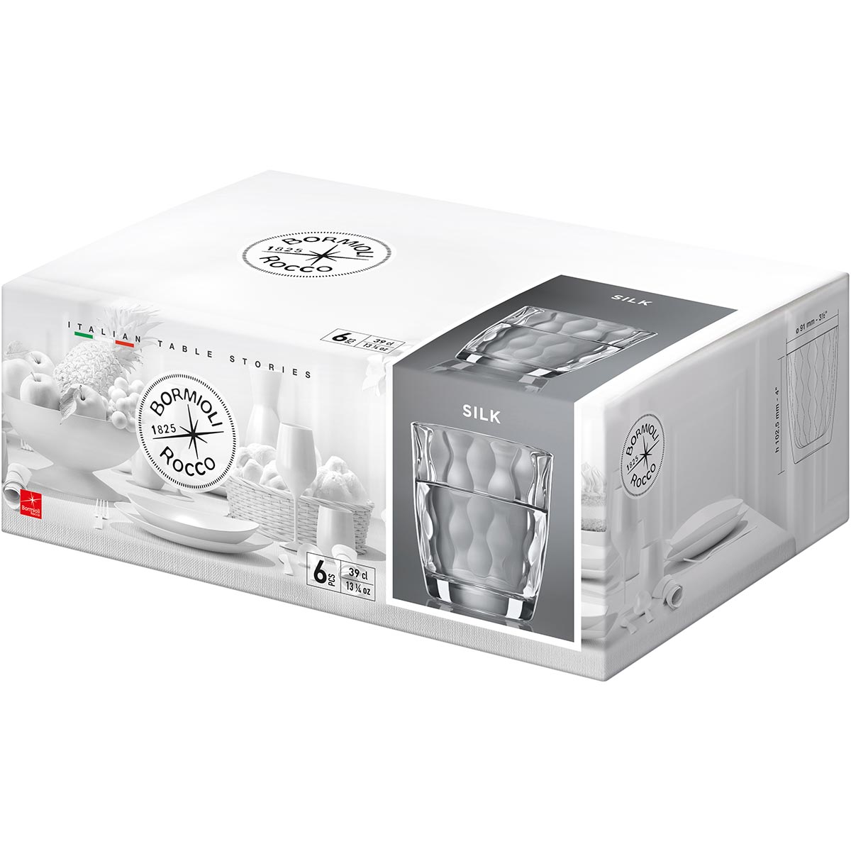 Copo de Uísque Bormioli Rocco Silk 390ml Vidro Transparente 6 Peças