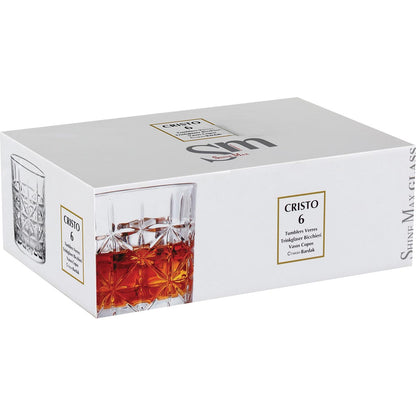 Conjunto de Copos de Whisky Fabulous Vidro Transparente 250ml 8cm