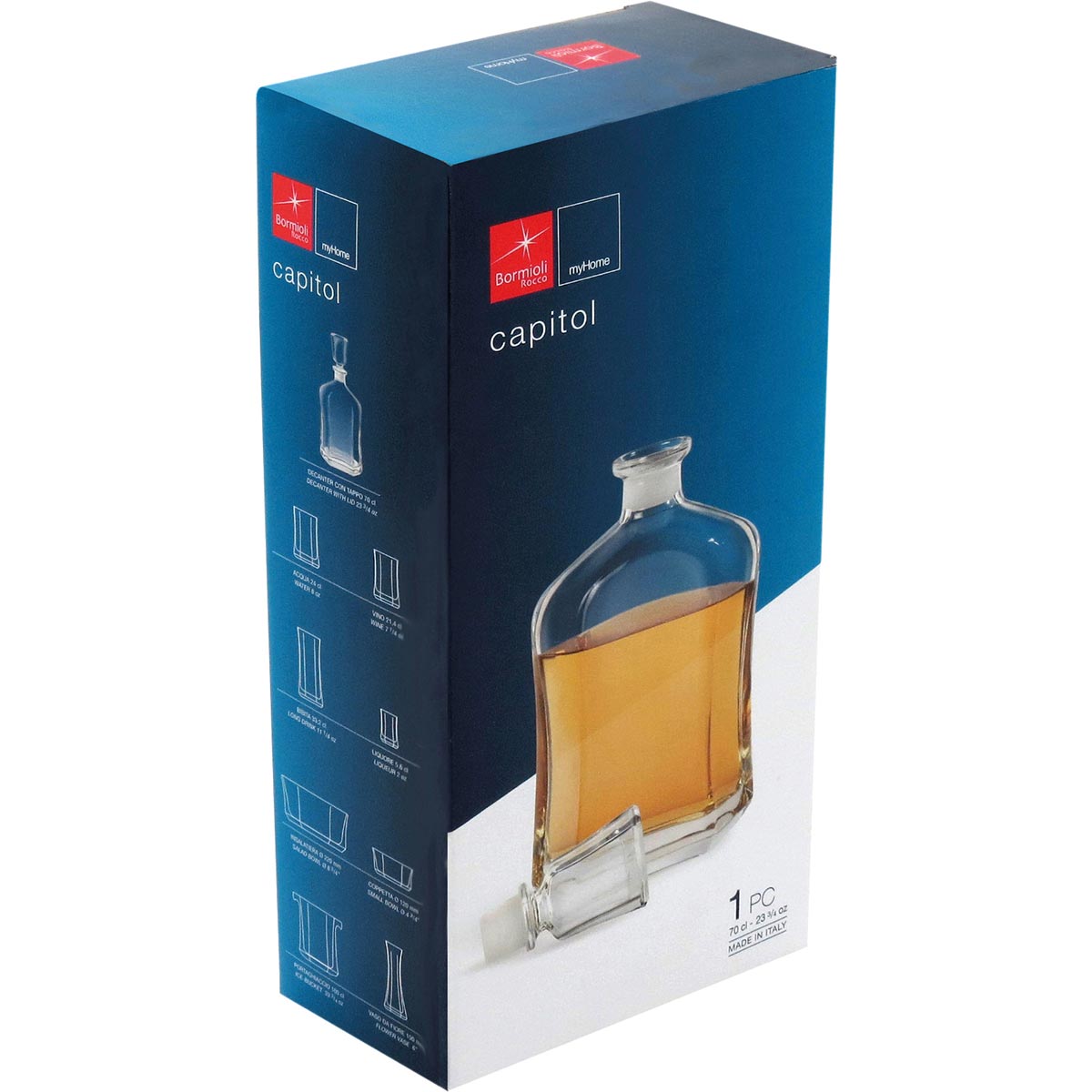 Garrafa de Uísque Bormioli Rocco Capitol 780ml Vidro Transparente 27x14cm