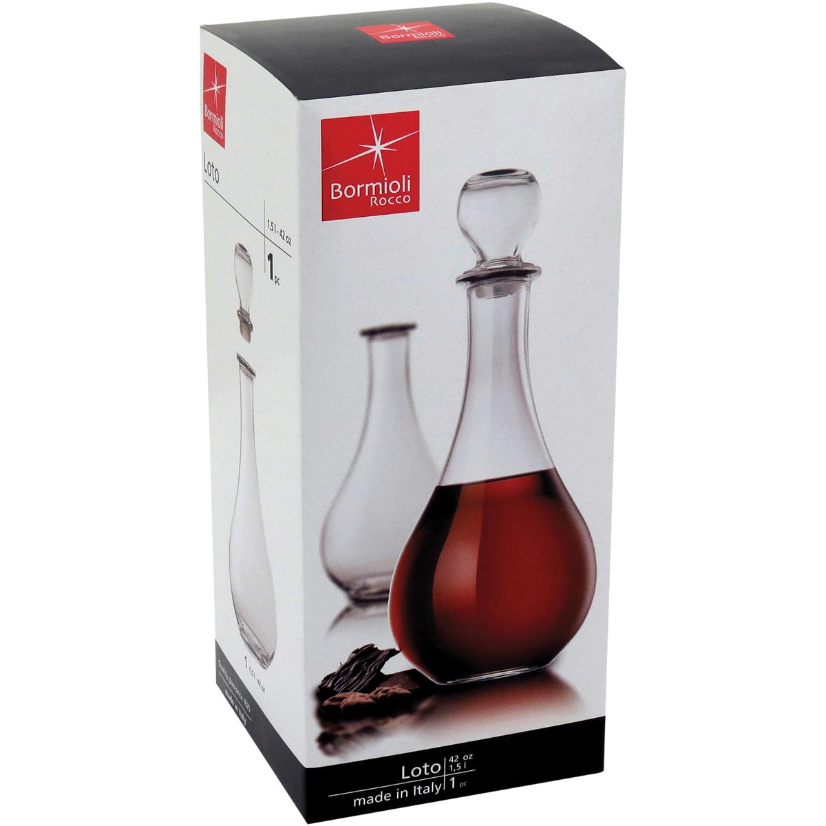 Garrafa de Uísque Bormioli Rocco Loto Vidro 1,25L Transparente 31x13cm