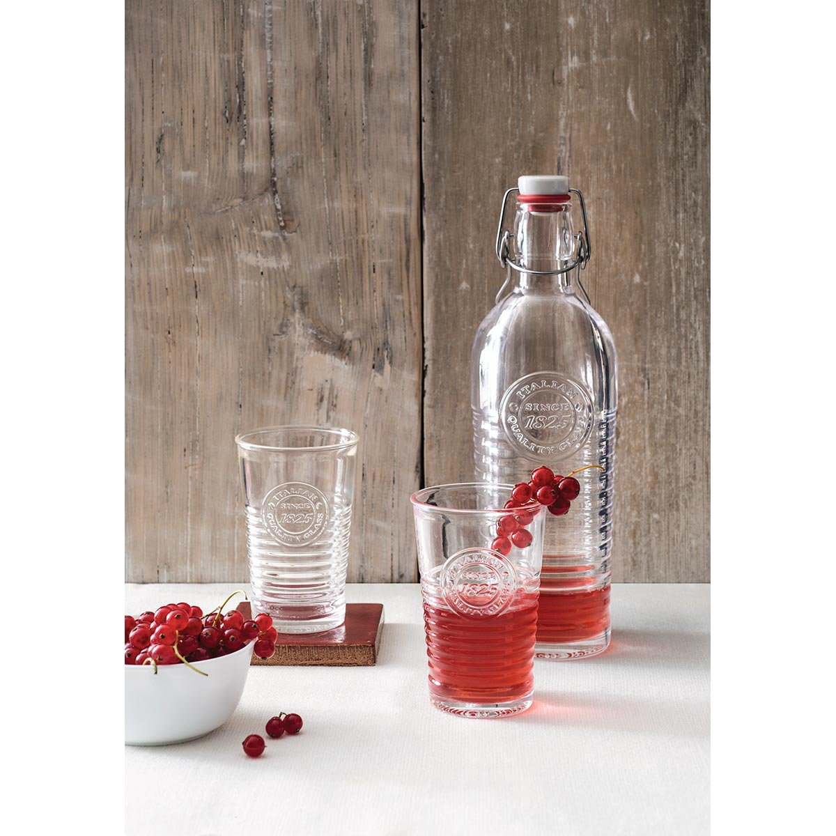 Garrafa de Vidro Bormioli Rocco Officina 1825 1,2L Transparente com Tampa