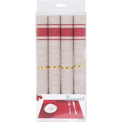 Jogo de Lugar Americano 4 Peças Menzel PVC 45x30cm Vermelho