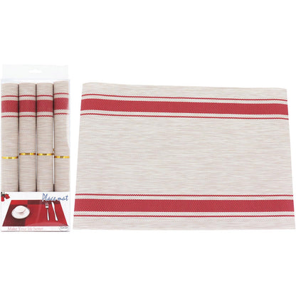 Jogo de Lugar Americano 4 Peças Menzel PVC 45x30cm Vermelho