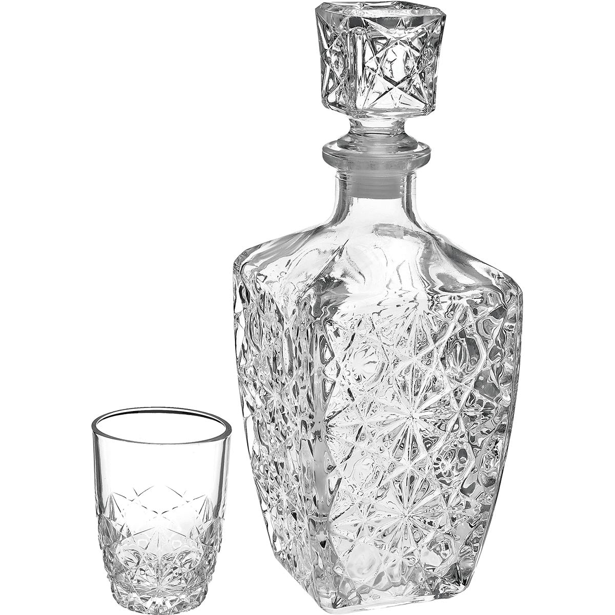 Conjunto Garrafa e Copos Bormioli Rocco Dedalo Vidro 780ml Transparente