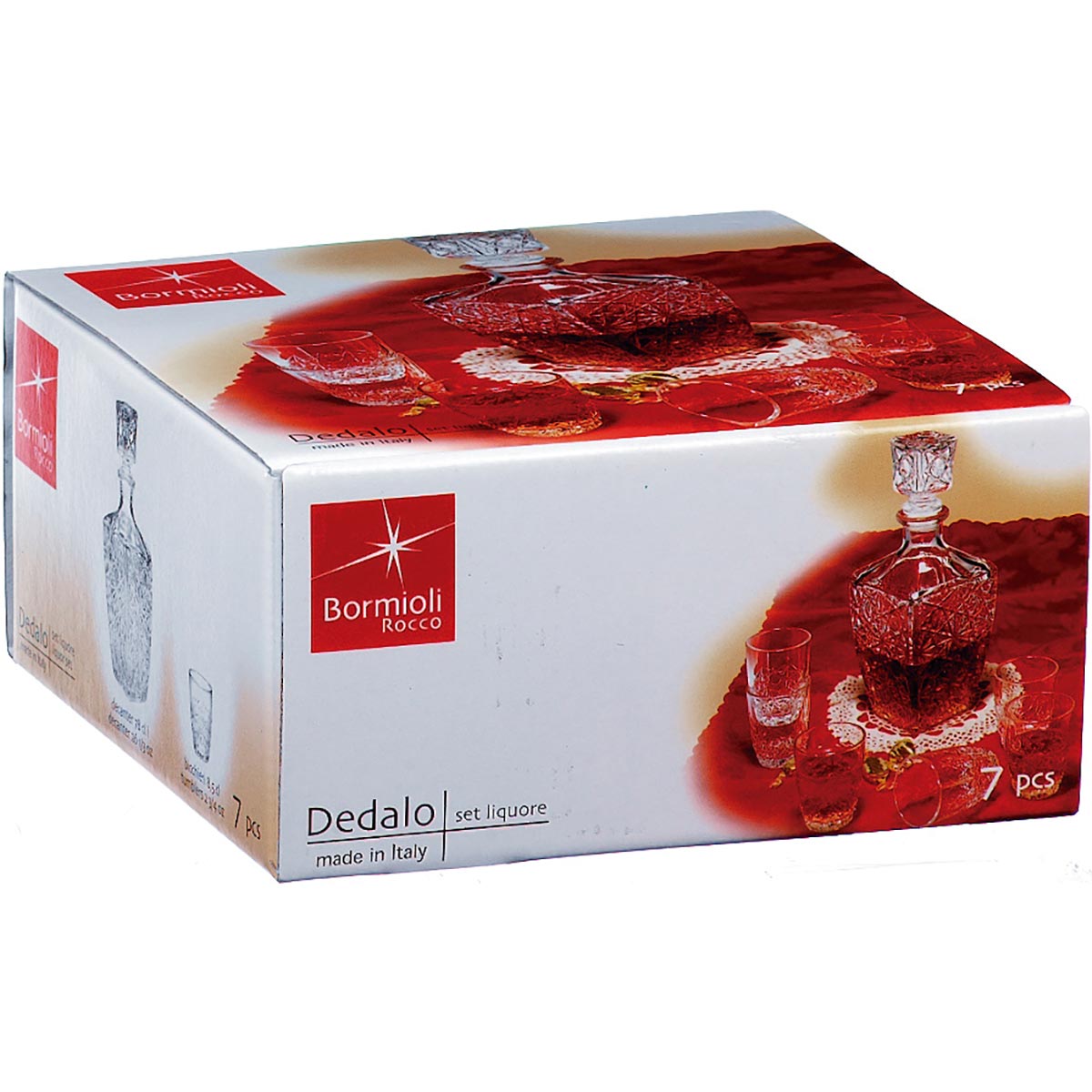 Conjunto Garrafa e Copos Bormioli Rocco Dedalo Vidro 780ml Transparente