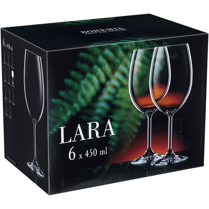 Conjunto 6 Taças de Água Bohemia Lara Cristal 450ml Transparente 21x9cm