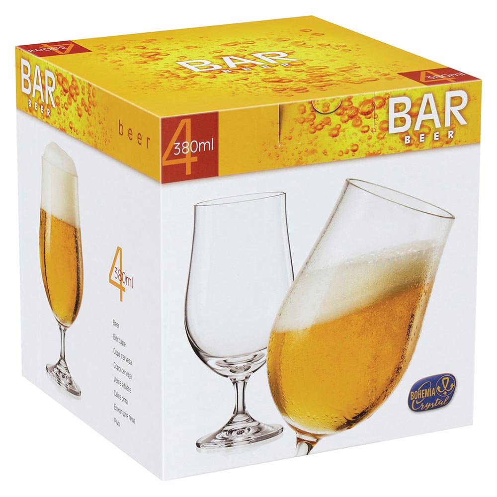Jogo de 4 Taças de Cerveja Bohemia Bar-Beer Cristal 380ml Transparente