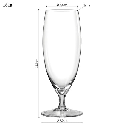 Conjunto 4 Taças de Cerveja Bohemia Cristal 380ml Transparente 19x8cm