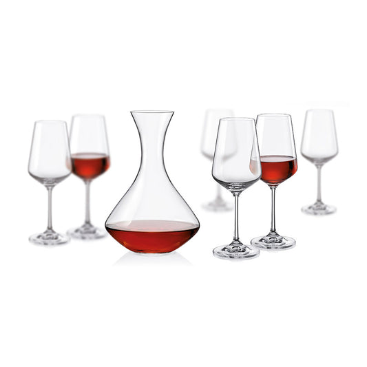 Conjunto Decanter e 6 Taças Bohemia Sandra Cristal 1,5L Transparente