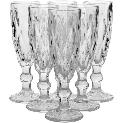Conjunto 6 Taças de Champanhe Belinda Vidro 160ml Transparente