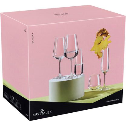 Conjunto de Taças de Água Bohemia Sandra 6 Peças Cristal 550ml Transparente