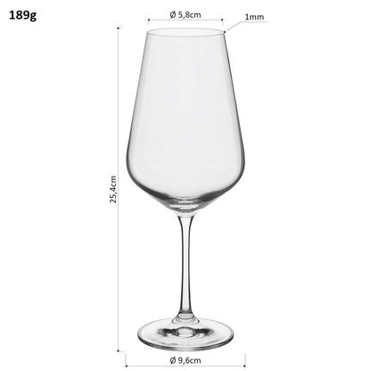 Conjunto de Taças de Água Bohemia Sandra 6 Peças Cristal 550ml Transparente