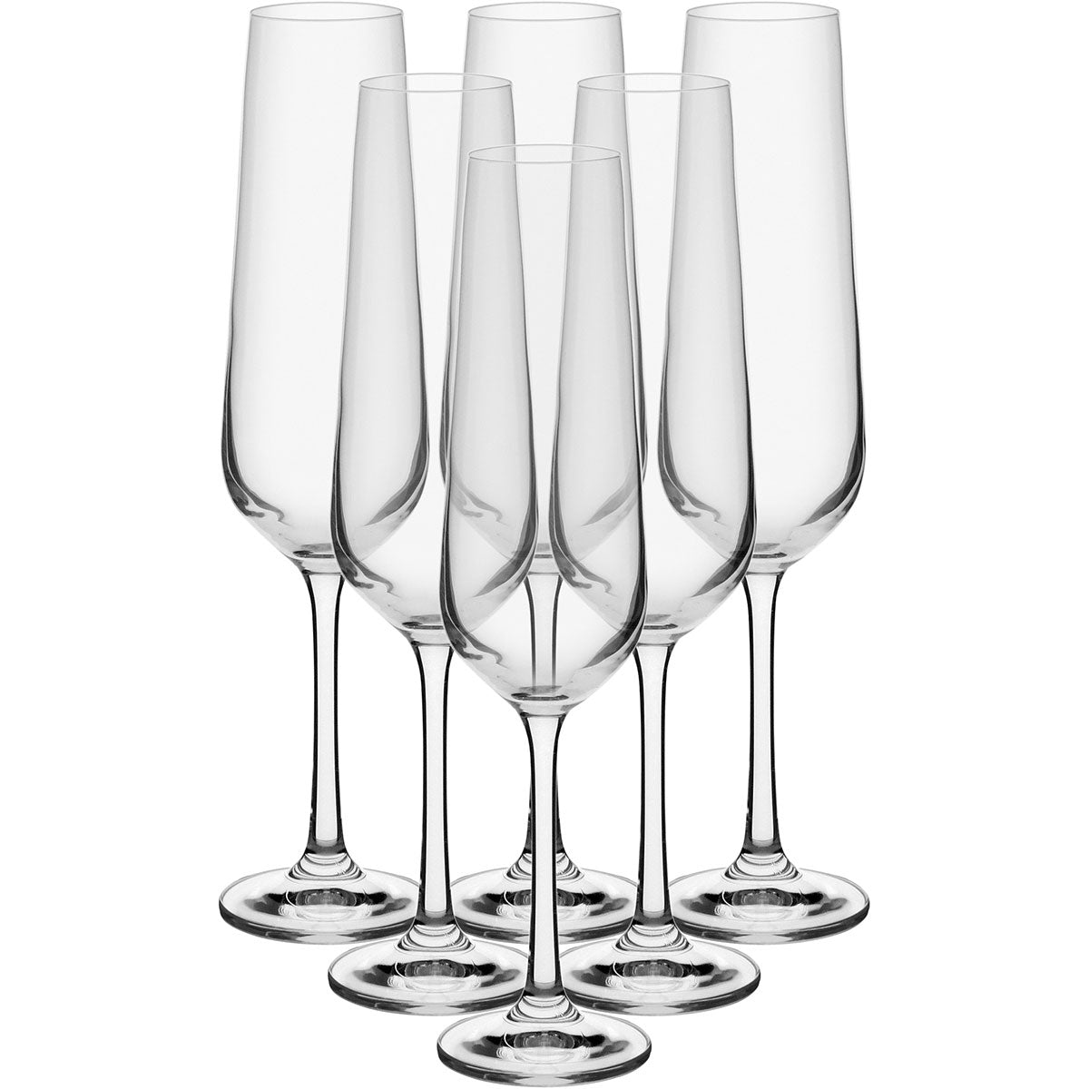 Conjunto 6 Taças de Champanhe Bohemia Sandra Cristal 200ml Transparente