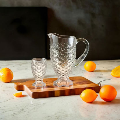 Jogo de Jarra e Copos Maurícia 7 Peças Vidro 1,3L Transparente