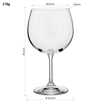 Conjunto 6 Taças Gin Tônica Bohemia Lara Cristal 600ml Transparente