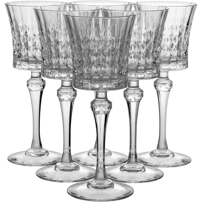 Conjunto 6 Taças de Vinho Cristal Lady Diamond 190ml Transparente