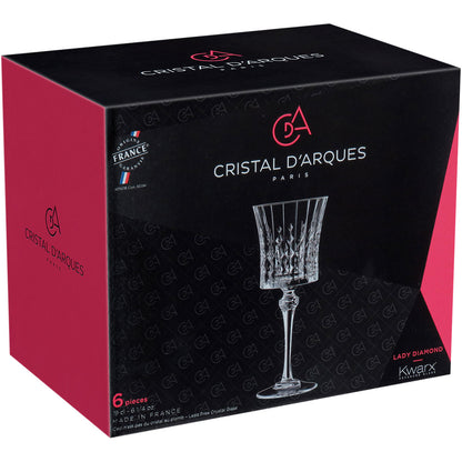 Conjunto 6 Taças de Vinho Cristal Lady Diamond 190ml Transparente