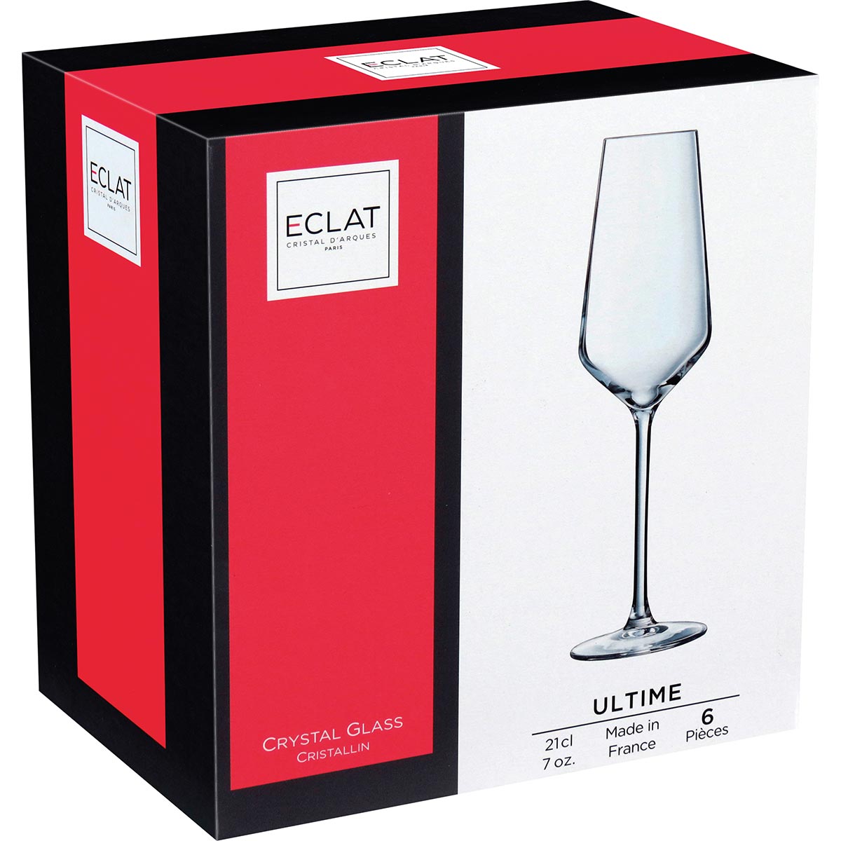 Jogo 6 Taças de Champanhe Cristal Arc CDA 210ml Transparente 23cm