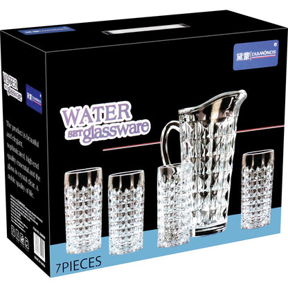 Jogo de Jarra e Copos Dalia Cristal 7 Peças 1,3L Transparente