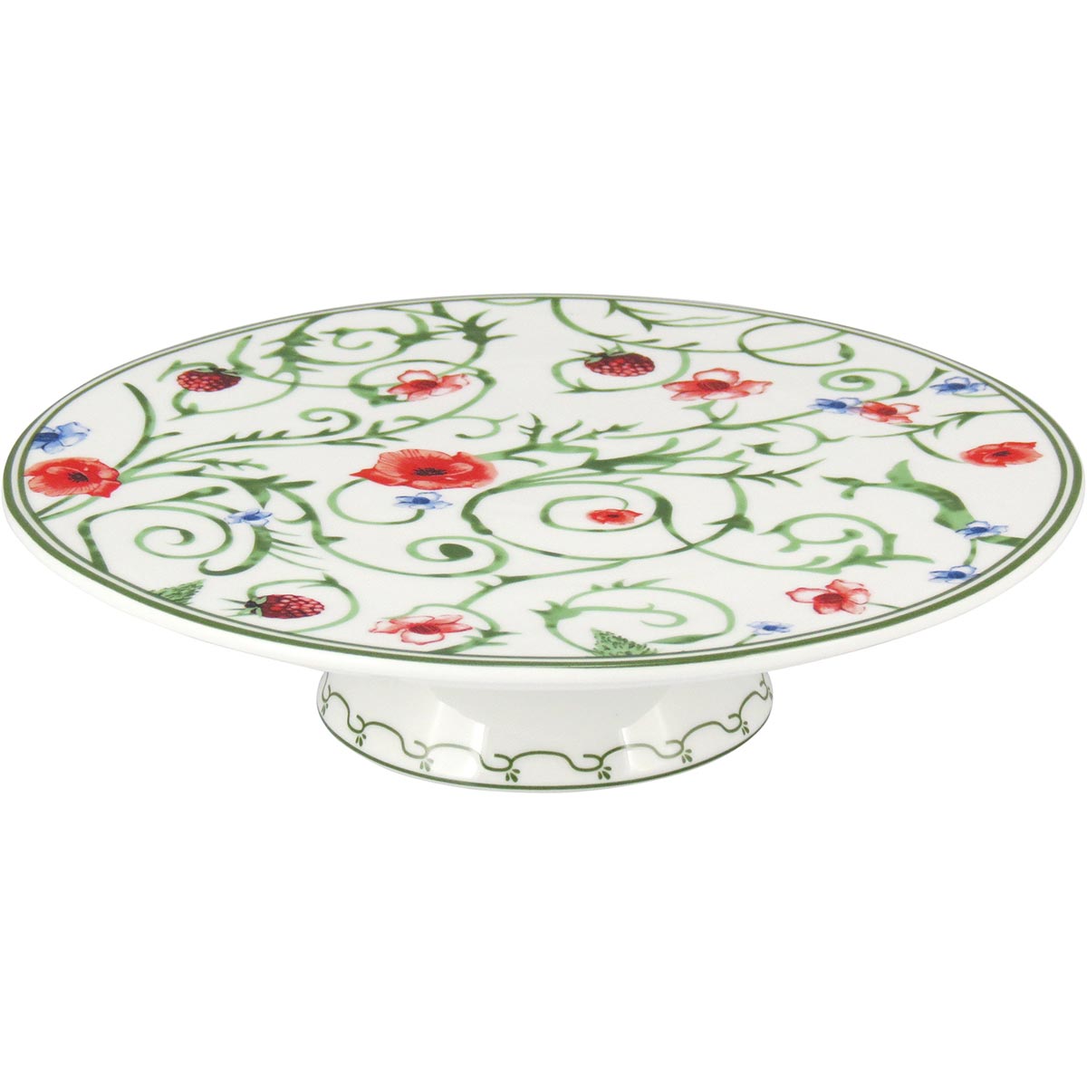 Prato Bolo Home&Co Delicata Bonechina Verde 7x26cm para Servir