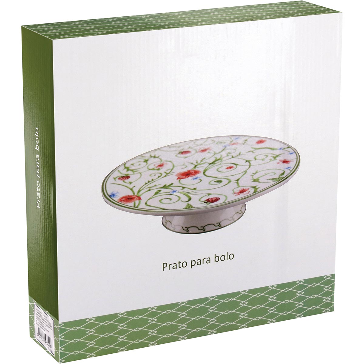Prato Bolo Home&Co Delicata Bonechina Verde 7x26cm para Servir