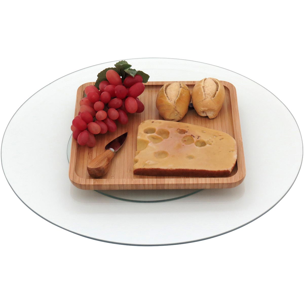 Prato Giratório Bailarina em Vidro Transparente 45x45cm