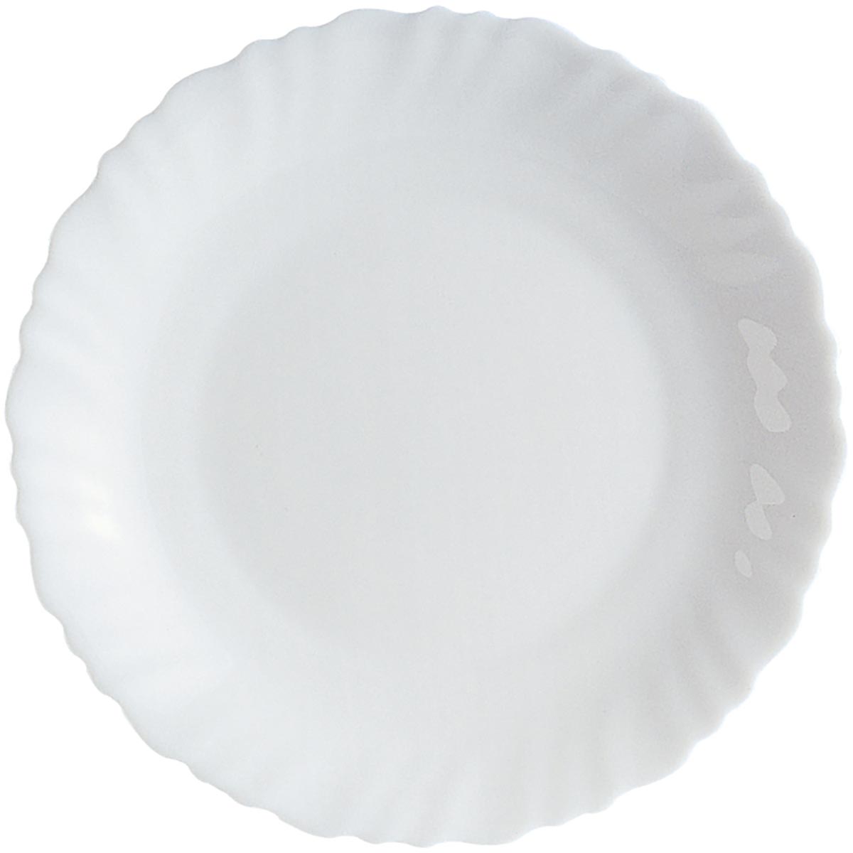 Jogo de 6 Pratos de Sobremesa Luminarc Branco Vidro Temperado 19cm