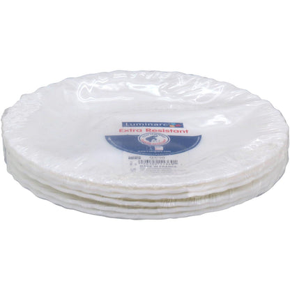 Jogo de 6 Pratos de Sobremesa Luminarc Branco Vidro Temperado 19cm