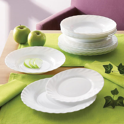 Jogo de 6 Pratos de Sobremesa Luminarc Branco Vidro Temperado 19cm