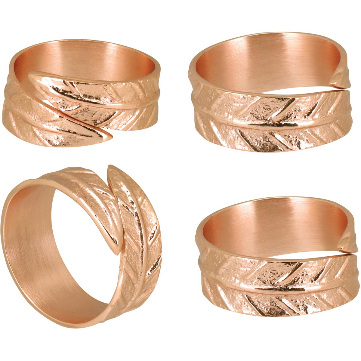 Jogo 4 Anéis de Guardanapo Home&Co Metal Cobre 2x5cm