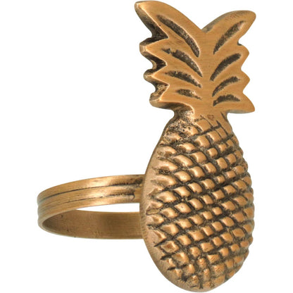 Jogo de 4 Anéis de Guardanapo Dourados Abacaxi Home&Co 6x4cm