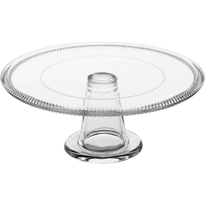 Prato Bolo com Pé de Vidro Transparente 11x28cm - Elegância para Servir