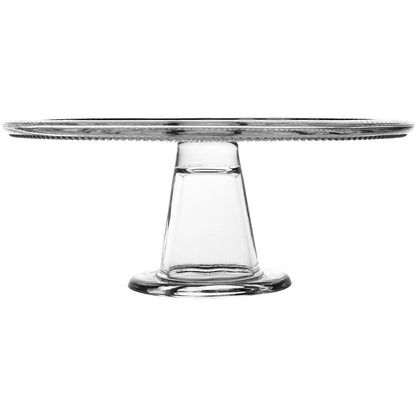 Prato Bolo com Pé de Vidro Transparente 11x28cm - Elegância para Servir