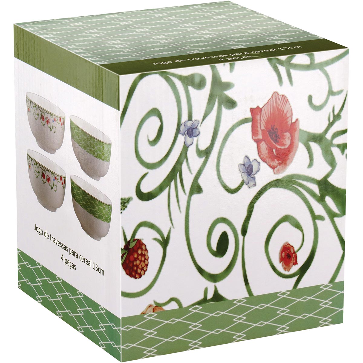 Tigela Bonechina Verde 500ml Home&Co Delicata para Cozinha