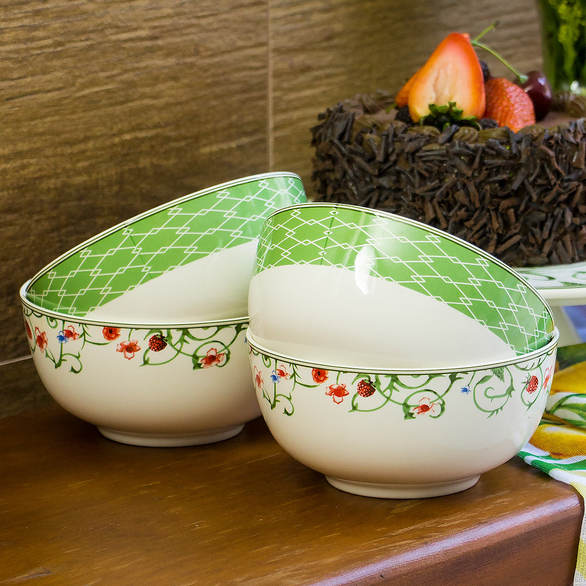 Tigela Bonechina Verde 500ml Home&Co Delicata para Cozinha