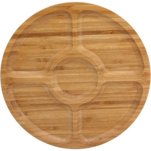 Petisqueira de Bambu Natural 5 Divisões 25x25cm Table