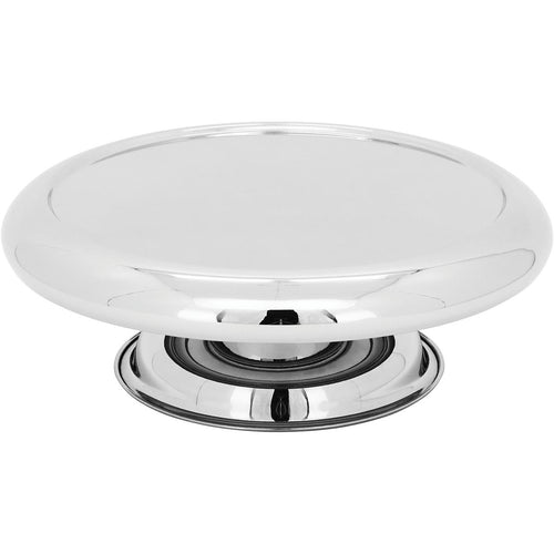 Prato Bolo Home&Co Quazar Prata 32x11cm com Pé Inox