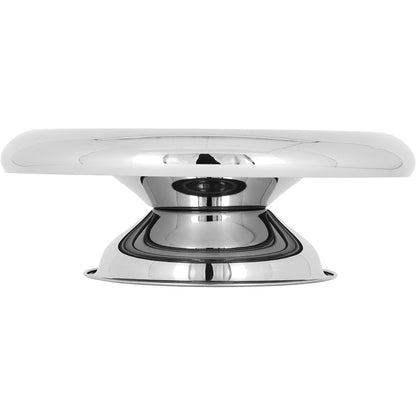 Prato Bolo Home&Co Quazar Prata 32x11cm com Pé Inox