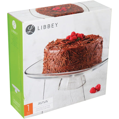 Prato Bolo Libbey Aviva 31cm Vidro Transparente com Pé