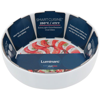 Assadeira de Vidro Temperado Luminarc Diwali 2L 21,8x21,8cm Branca