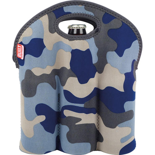 Porta Garrafa Neoprene Built Tote Azul 6 Garrafas 29x27x2cm