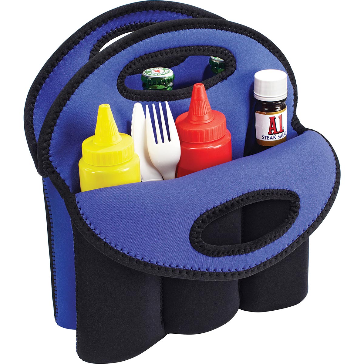 Porta Garrafa Built Tote Preto Neoprene 6 Garrafas 29x27x2cm