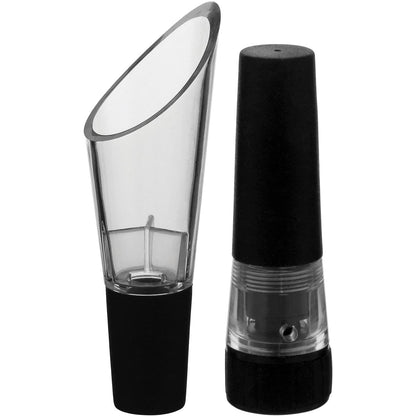 Kit Acessórios para Vinho Acrílico Preto 5x12x10cm com Saca-Rolhas