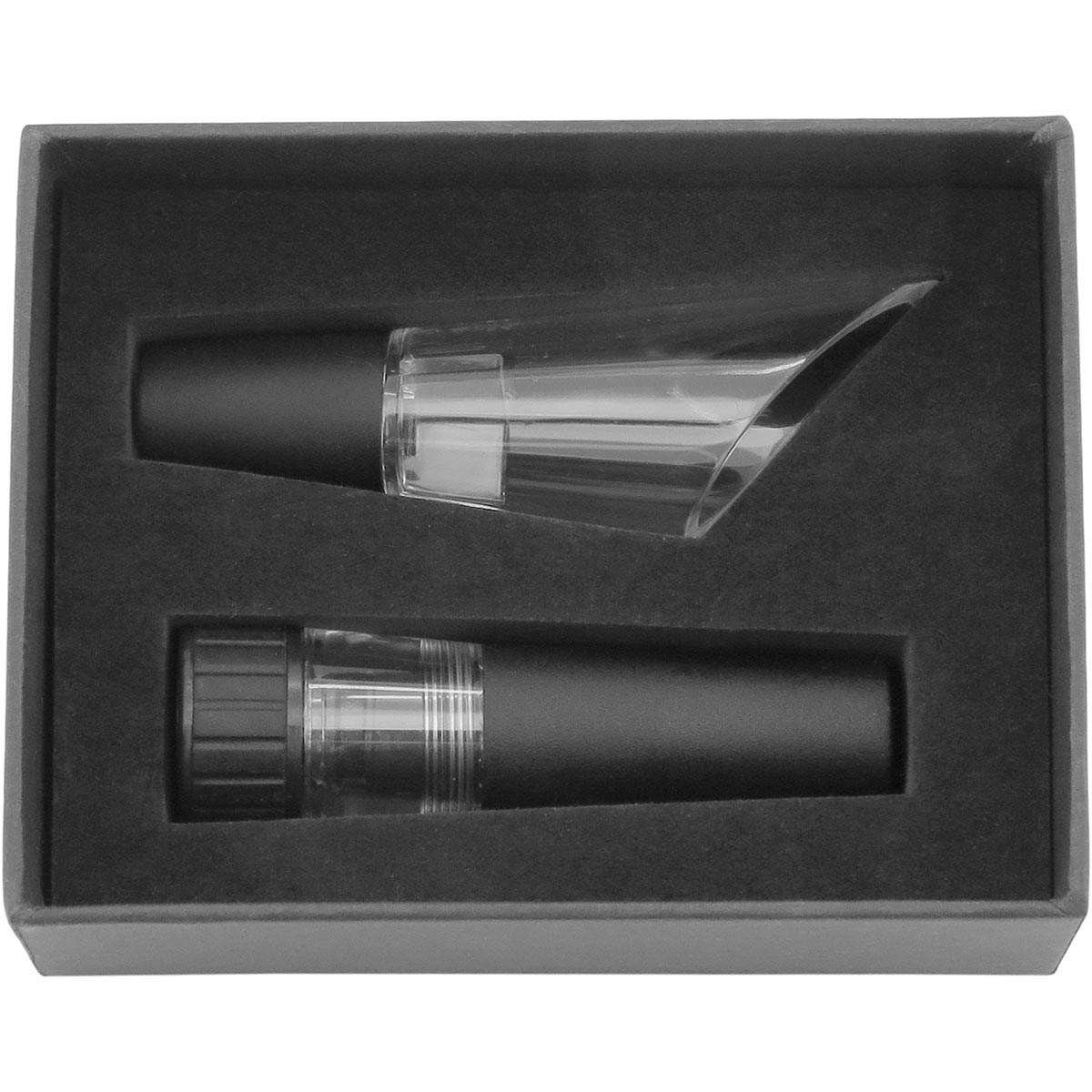 Kit Acessórios para Vinho Acrílico Preto 5x12x10cm com Saca-Rolhas