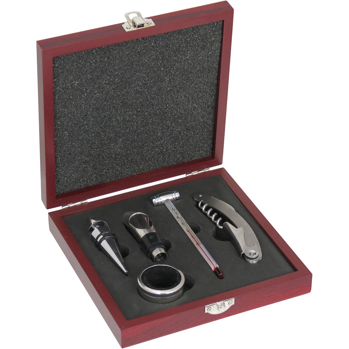 Kit Acessórios para Vinho Adongo Inox 5 Peças - Abridor, Aerador, Cortador